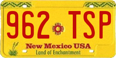 NM license plate 962TSP