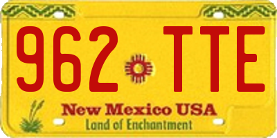 NM license plate 962TTE