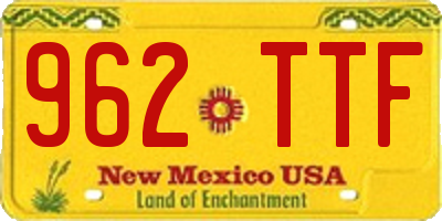 NM license plate 962TTF