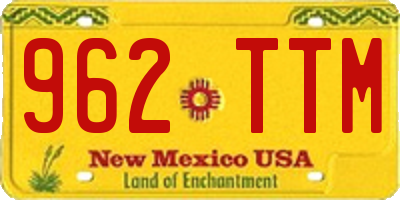 NM license plate 962TTM