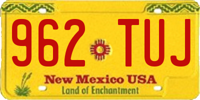 NM license plate 962TUJ