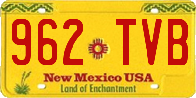 NM license plate 962TVB