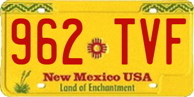 NM license plate 962TVF
