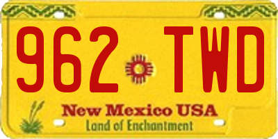 NM license plate 962TWD