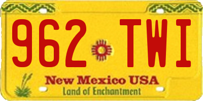 NM license plate 962TWI