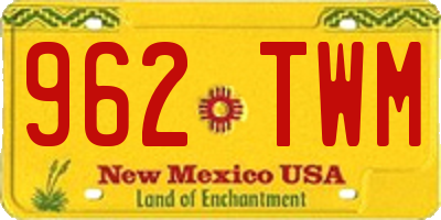 NM license plate 962TWM
