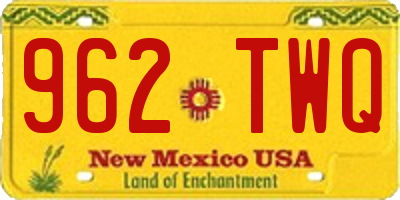 NM license plate 962TWQ