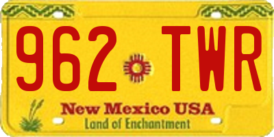 NM license plate 962TWR