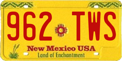 NM license plate 962TWS