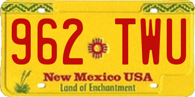 NM license plate 962TWU
