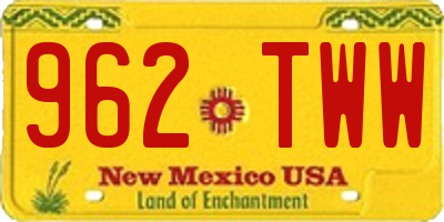 NM license plate 962TWW