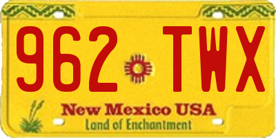 NM license plate 962TWX