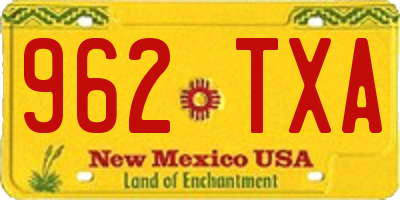 NM license plate 962TXA