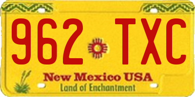 NM license plate 962TXC