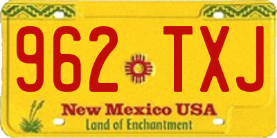 NM license plate 962TXJ