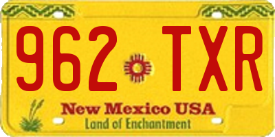 NM license plate 962TXR