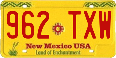 NM license plate 962TXW