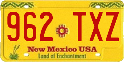 NM license plate 962TXZ