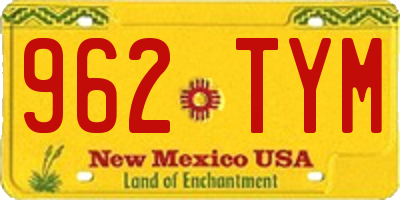 NM license plate 962TYM