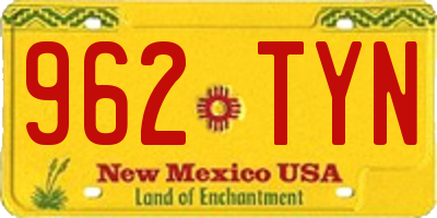NM license plate 962TYN