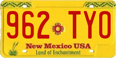 NM license plate 962TYO