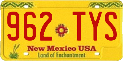 NM license plate 962TYS