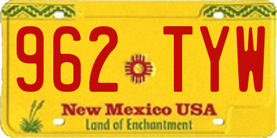NM license plate 962TYW
