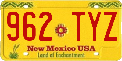 NM license plate 962TYZ