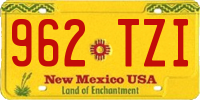 NM license plate 962TZI