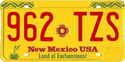 NM license plate 962TZS