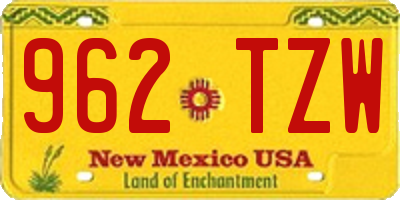 NM license plate 962TZW