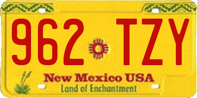 NM license plate 962TZY