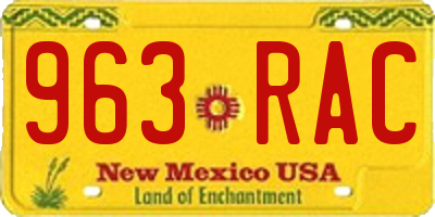 NM license plate 963RAC