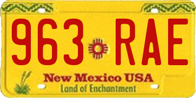 NM license plate 963RAE