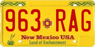 NM license plate 963RAG