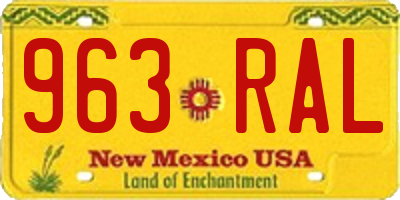 NM license plate 963RAL