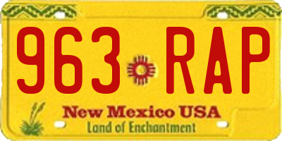 NM license plate 963RAP
