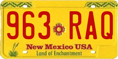 NM license plate 963RAQ
