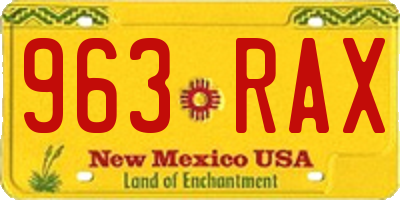 NM license plate 963RAX
