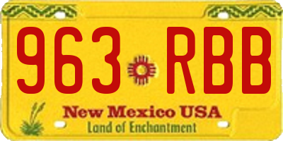 NM license plate 963RBB