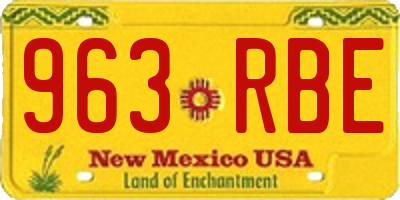 NM license plate 963RBE