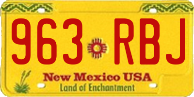 NM license plate 963RBJ