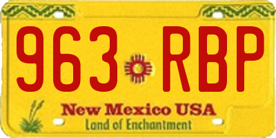 NM license plate 963RBP