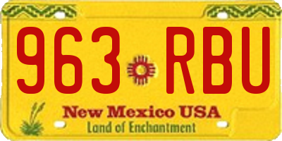 NM license plate 963RBU