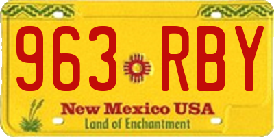 NM license plate 963RBY