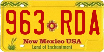 NM license plate 963RDA