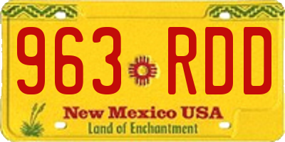 NM license plate 963RDD