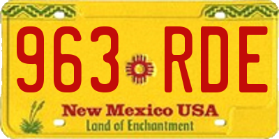 NM license plate 963RDE