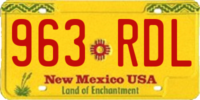 NM license plate 963RDL
