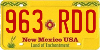 NM license plate 963RDO